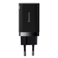 Сетевое зарядное устройство Baseus Super Si Pro Quick Charger USB + Type-C C+U 30W EU Black (CCSUPP-E01) - магазин гаджетов iTovari