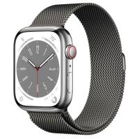 Apple Watch Series 8  45mm Silver Stainless Steel Case with Milanese Loop Graphite - магазин гаджетов iTovari