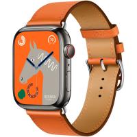 Apple Watch Hermès Series 8 45mm Space Black Stainless Steel Case with Single Tour Orange  - магазин гаджетов iTovari