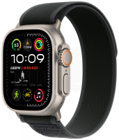 Apple Watch Ultra 2 GPS + Cellular, 49 мм, корпус из бежевого титана, ремешок Trail черного цвета, размер M - магазин гаджетов iTovari