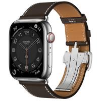 Apple Watch Hermès Series 8 45mm Silver Stainless Steel Case with Single Tour Deployment Buckle Ébène - магазин гаджетов iTovari